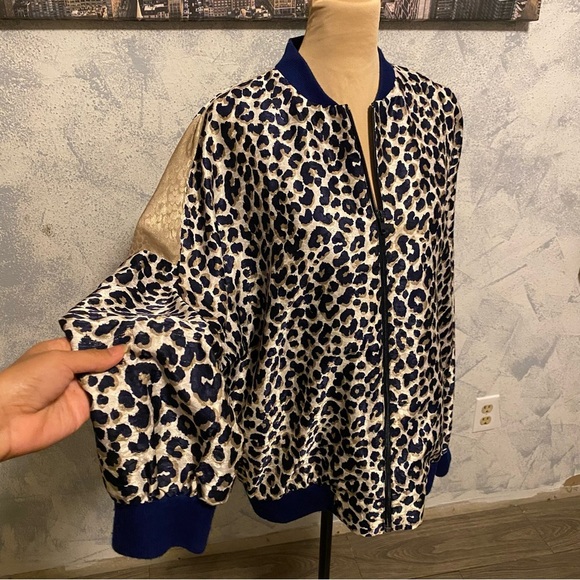 Vintage Anthony Sicari Cheetah Print Long Sleeve Zipper Jacket size M - Picture 3 of 8